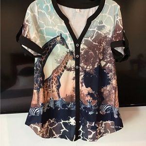 Animal print blouse